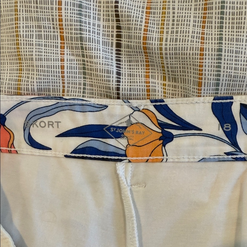 Floral Print Skirt/Skort with Orange and Blue Accents - Picture 2 of 4